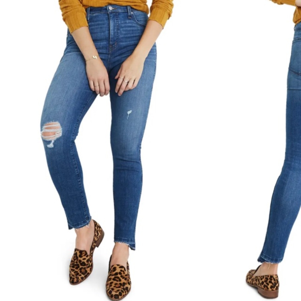 10" High-Rise Skinny Jeans: Drop Step-Hem Edition